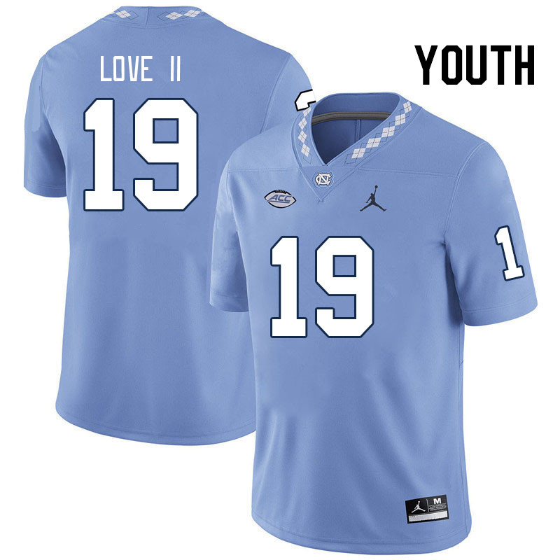 Youth #19 Reggie Love II North Carolina Tar Heels College Football Jerseys Stitched Sale-Carolina Bl